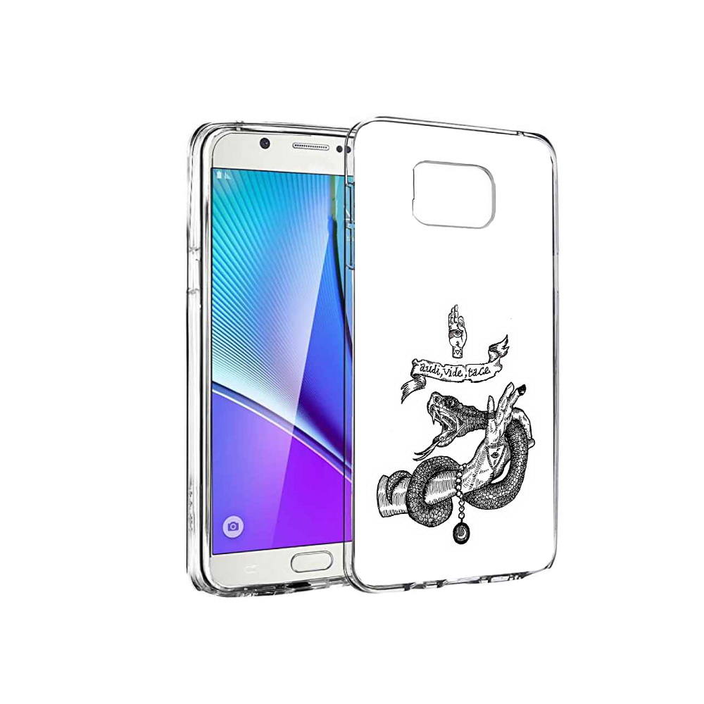 

Чехол MyPads Tocco для Samsung Galaxy Note 5 змея на руке рисунок, Прозрачный, Tocco