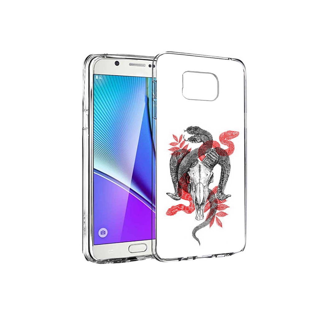 

Чехол MyPads Tocco для Samsung Galaxy Note 5 змея в черепе рисунок, Прозрачный, Tocco