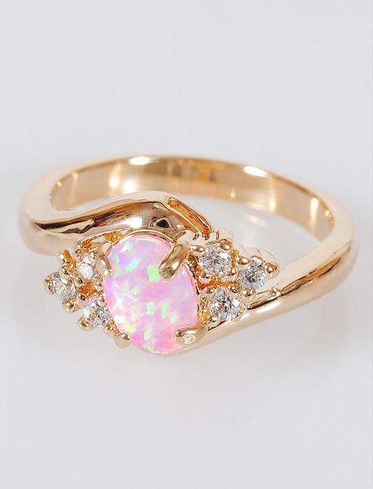 

Кольцо из бижутерного сплава р. 17 Lotus Jewelry 28R-40OJK10, опал/циркон, 28R-40OJK10