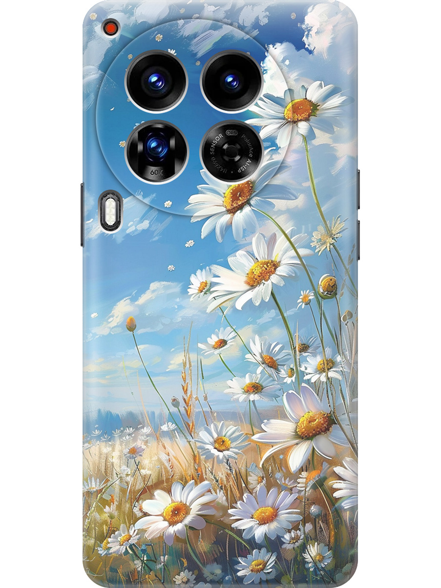 

Силиконовый чехол на Tecno Camon 30 Premier 5g с принтом "Ромашки на поле", Прозрачный;белый;синий, 782633022