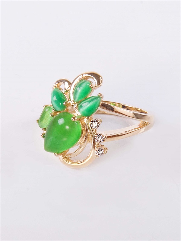 

Кольцо из бижутерного сплава р. 17 Lotus Jewelry 3037R-09CA-green, кошачий глаз/циркон, 3037R-09CA-green