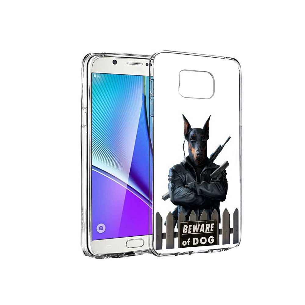 

Чехол MyPads Tocco для Samsung Galaxy Note 5 доберман, Прозрачный, Tocco