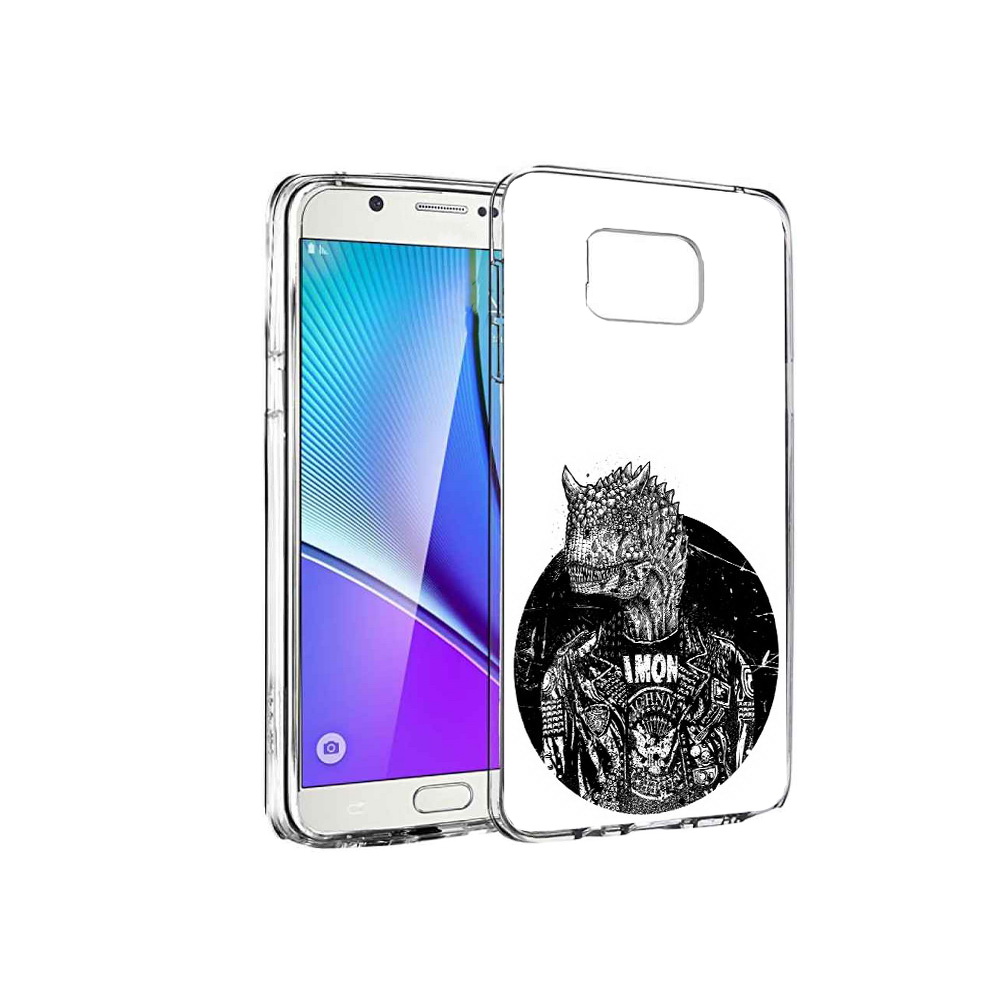 

Чехол MyPads Tocco для Samsung Galaxy Note 5 динозавр в куртке, Прозрачный, Tocco