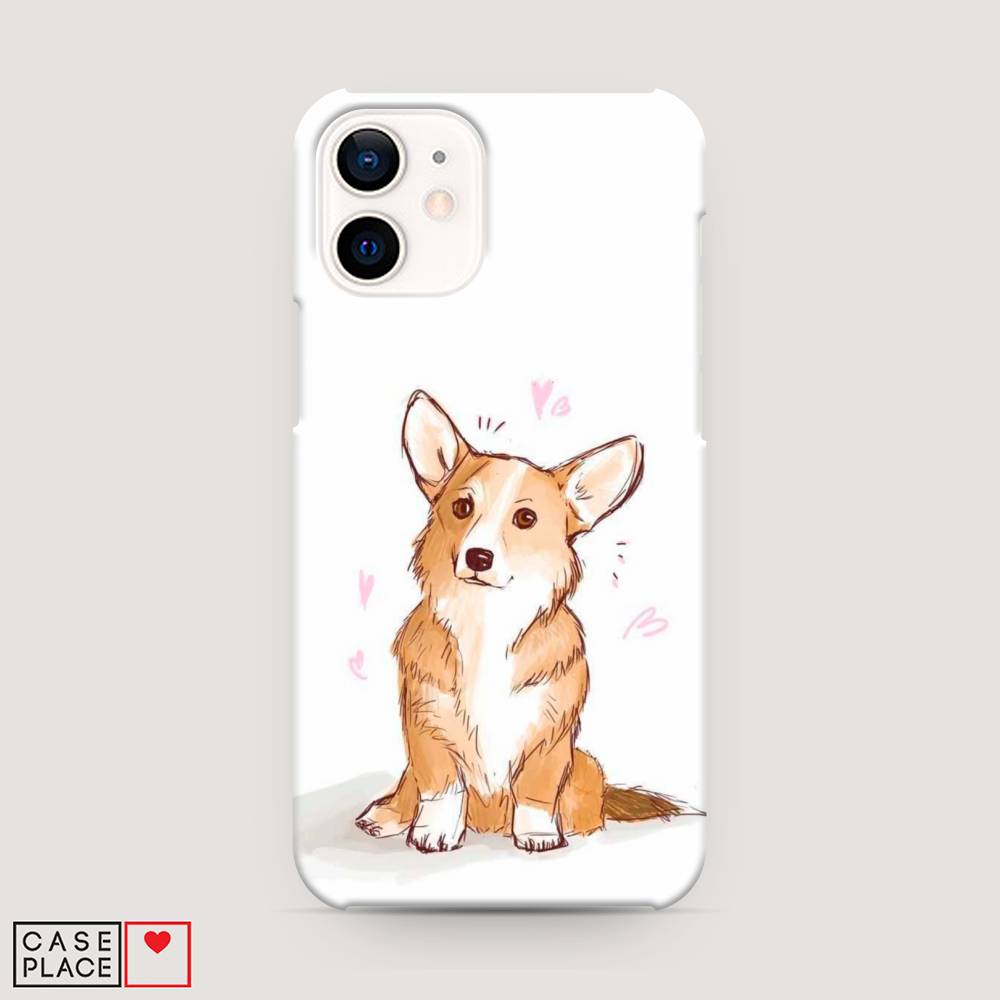 

Пластиковый чехол "Корги любовь" на Apple iPhone 12 mini, 12620-1
