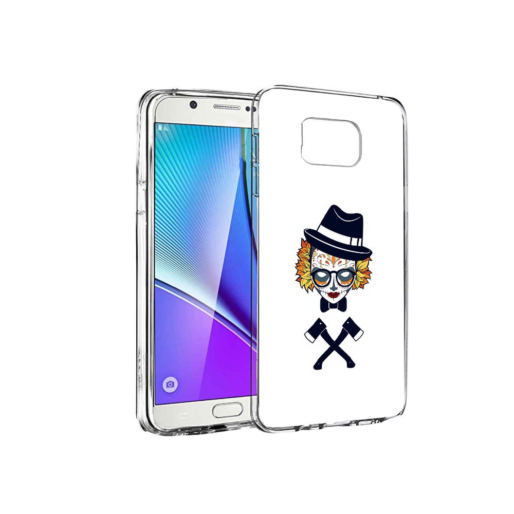 

Чехол MyPads Tocco для Samsung Galaxy Note 5 девушка в маске с топорами рисунок, Прозрачный, Tocco