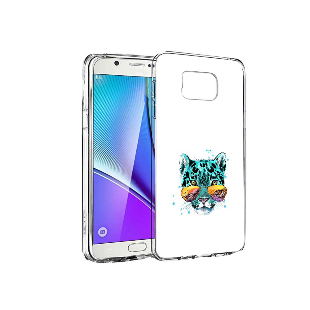 

Чехол MyPads Tocco для Samsung Galaxy Note 5 голубой лео, Прозрачный, Tocco