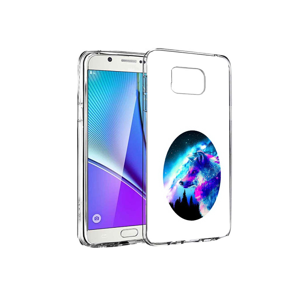 

Чехол MyPads Tocco для Samsung Galaxy Note 5 голубой волк, Прозрачный, Tocco