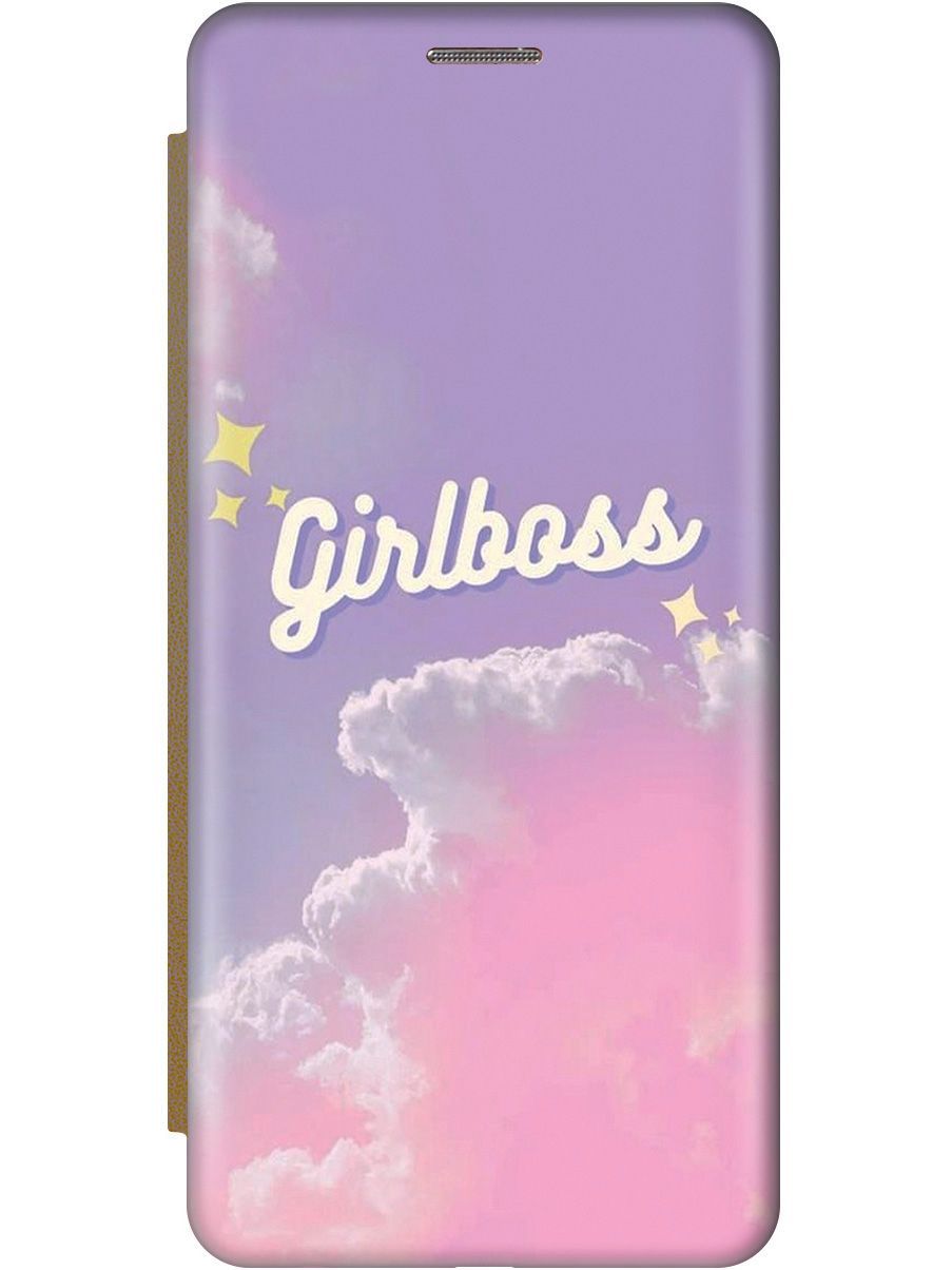 

Чехол-книжка на Samsung Galaxy A5 (2017) "Девушка-Босс" золотистый, Белый;розовый, 9563