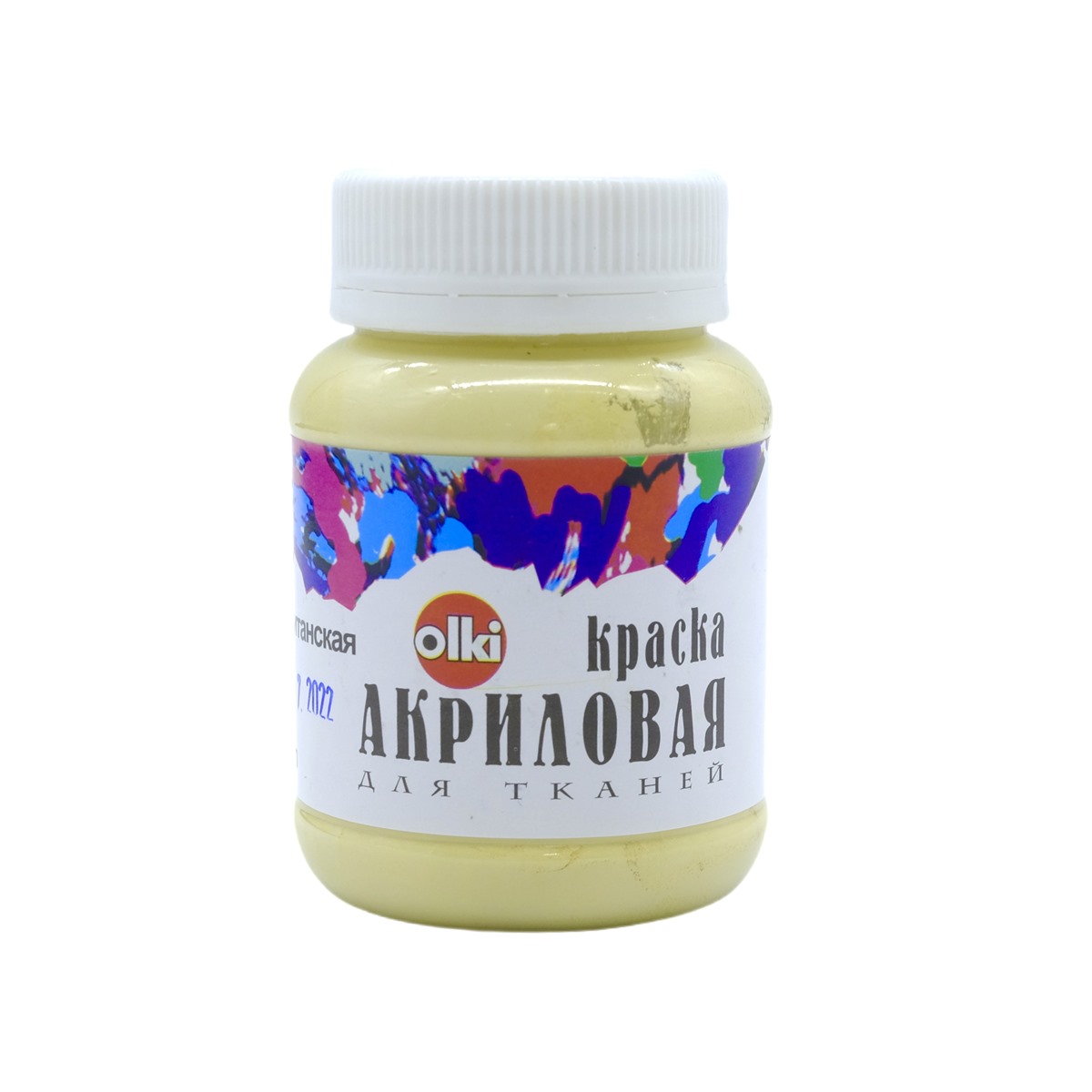 Акрил для ткани Olki, 100 мл, неаполитанская желтая