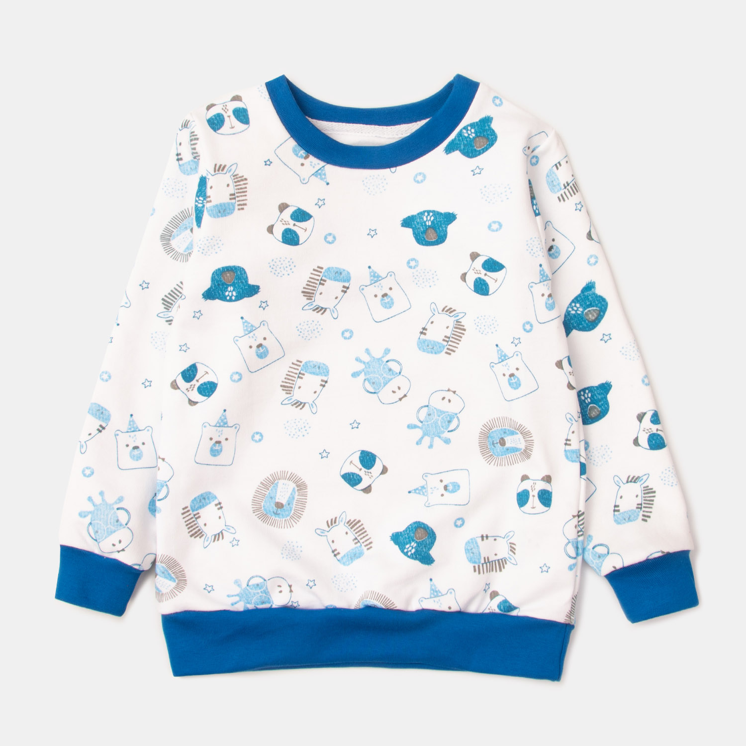 

Свитшот детский КотМарКот цв. белый; синий р.92, 4580709