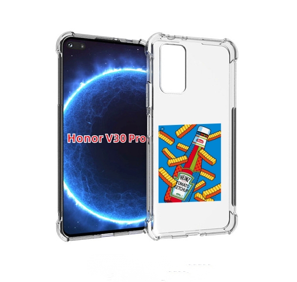 

Чехол бампер MyPads картошка с соусом для Honor V30 Pro, Прозрачный, Tocco