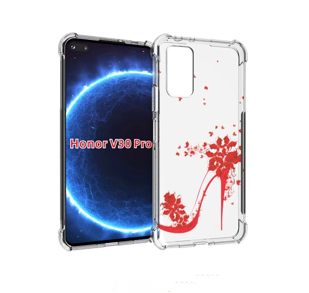 

Чехол бампер MyPads каблук-в-цветах для Honor V30 Pro, Прозрачный, Tocco
