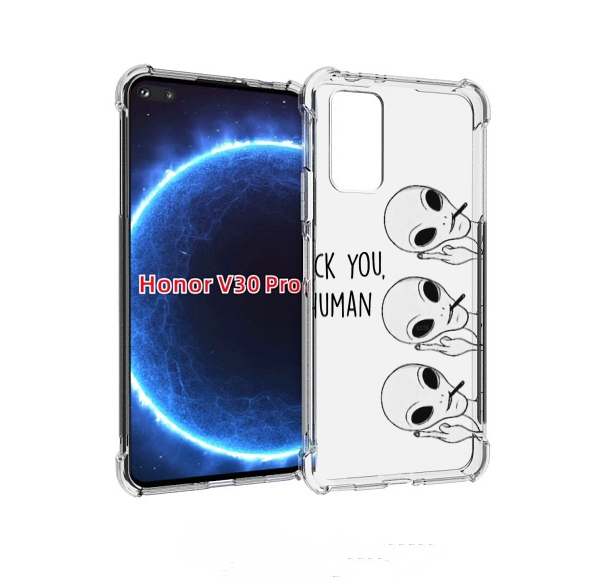 

Чехол бампер MyPads инопланетяне для Honor V30 Pro, Прозрачный, Tocco