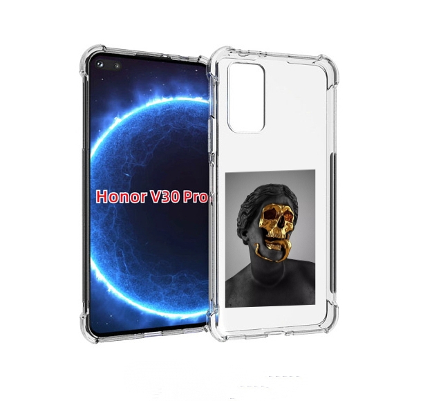 

Чехол бампер MyPads золотой череп в статуе для Honor V30, Прозрачный, Tocco
