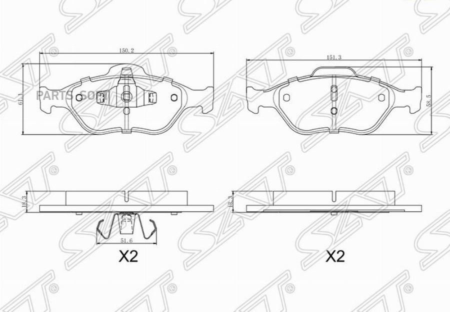 

Колодки Тормозные Перед Mazda2 Dy 03-07 Sat арт. STD3Y03328ZA