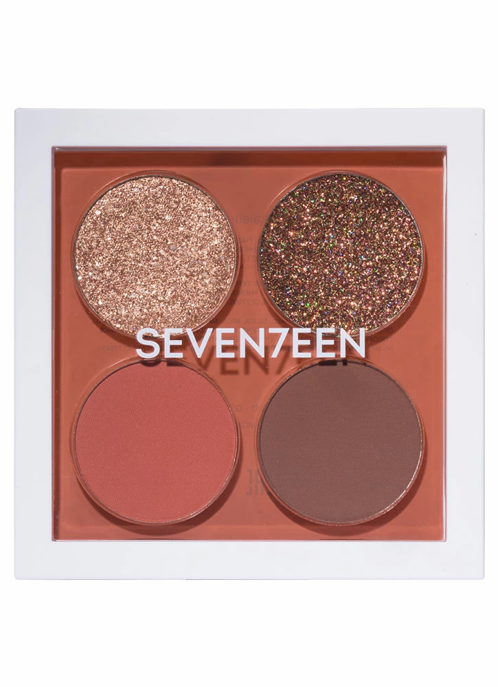 

Палетка для век Seventeen Vibrant Eyes Quad Palette 06 Теплый закат, Розовый, 1