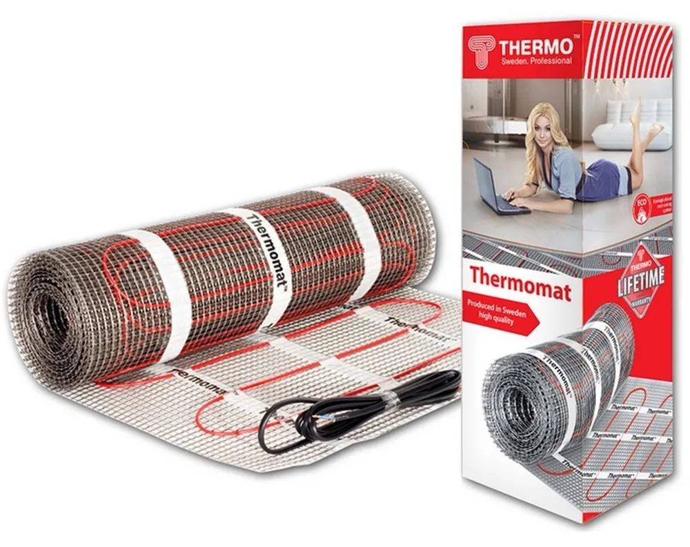 Теплый пол Thermo TVK-180 6 м2 1100 Вт (нагревательный мат в плиточный клей)
