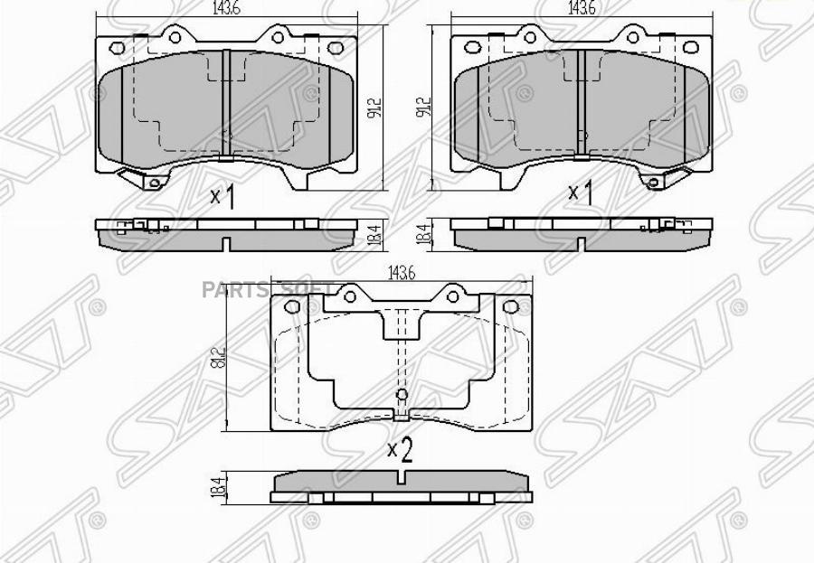 

Тормозные колодки SAT передние для Nissan Patrol Y62 2010- STD10601LB2A