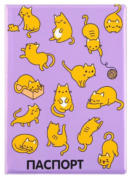 Обложка на ветеринарный паспорт Пушистое счастье, Рыжие коты