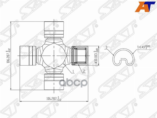 SAT ST-C7126-ZE00A Крестовина NISSAN ARMADA TA60/TITAN A60/INFINITI QX56 1шт