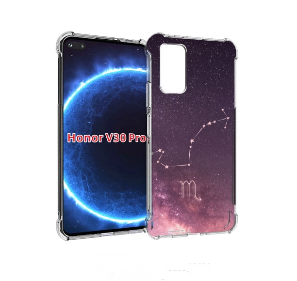 

Чехол бампер MyPads знак зодиака скорпион 4 для Honor V30, Прозрачный, Tocco