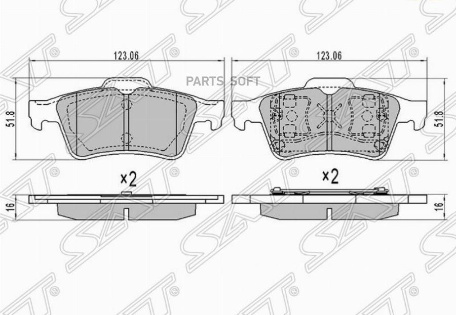 

Колодки Тормозные Зад Mazda 3 03-13/Ford Focus Ii/Iii/Iv 04- Sat арт. ST-C2Y3-26-48ZA