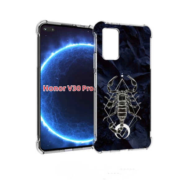 

Чехол бампер MyPads знак зодиака скорпион 3 для Honor V30, Прозрачный, Tocco