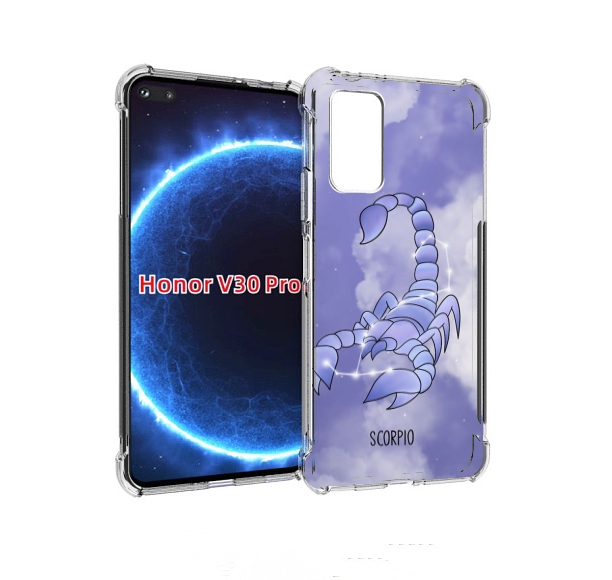 

Чехол бампер MyPads знак зодиака скорпион 2 для Honor V30, Прозрачный, Tocco