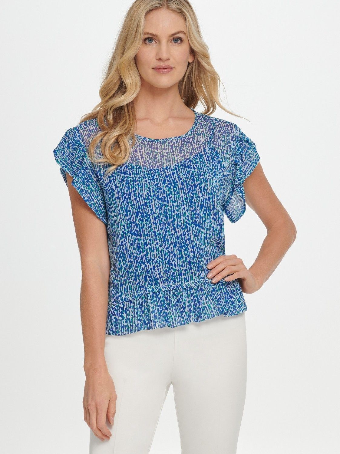 

Блуза женская DKNY P0AA7ERU/OQPS синяя S, P0AA7ERU