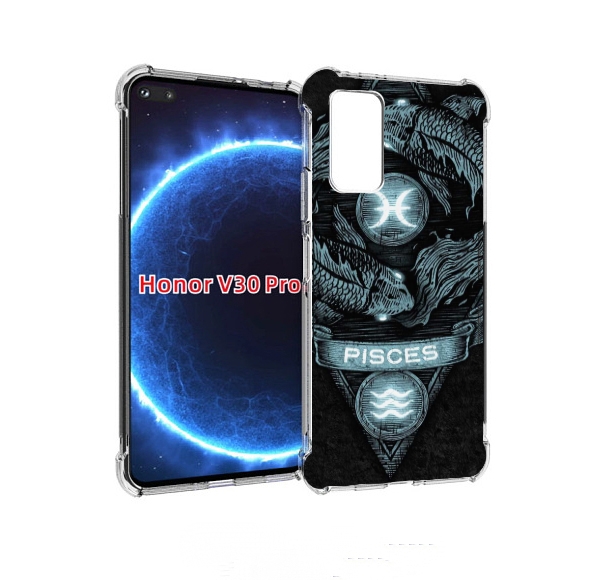 

Чехол бампер MyPads знак зодиака рыбы 4 для Honor V30 Pro, Прозрачный, Tocco