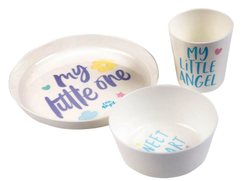 фото Набор детской посуды little angel lettering 3 предмета
