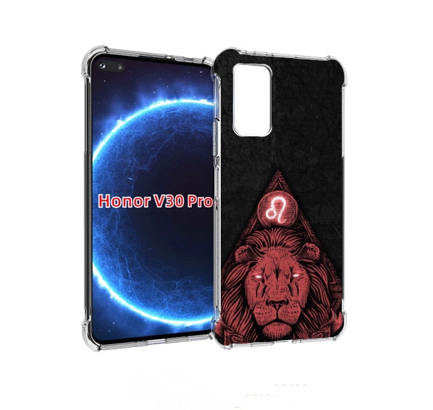 

Чехол бампер MyPads знак зодиака лев 4 для Honor V30 Pro, Прозрачный, Tocco