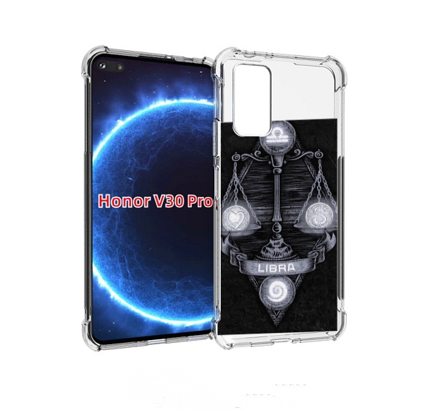 

Чехол бампер MyPads знак зодиака весы 2 для Honor V30 Pro, Прозрачный, Tocco