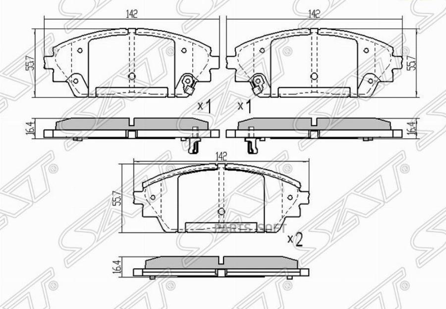 

Колодки Тормозные Перед Mazda 3 13- Sat арт. STBHY13328ZA