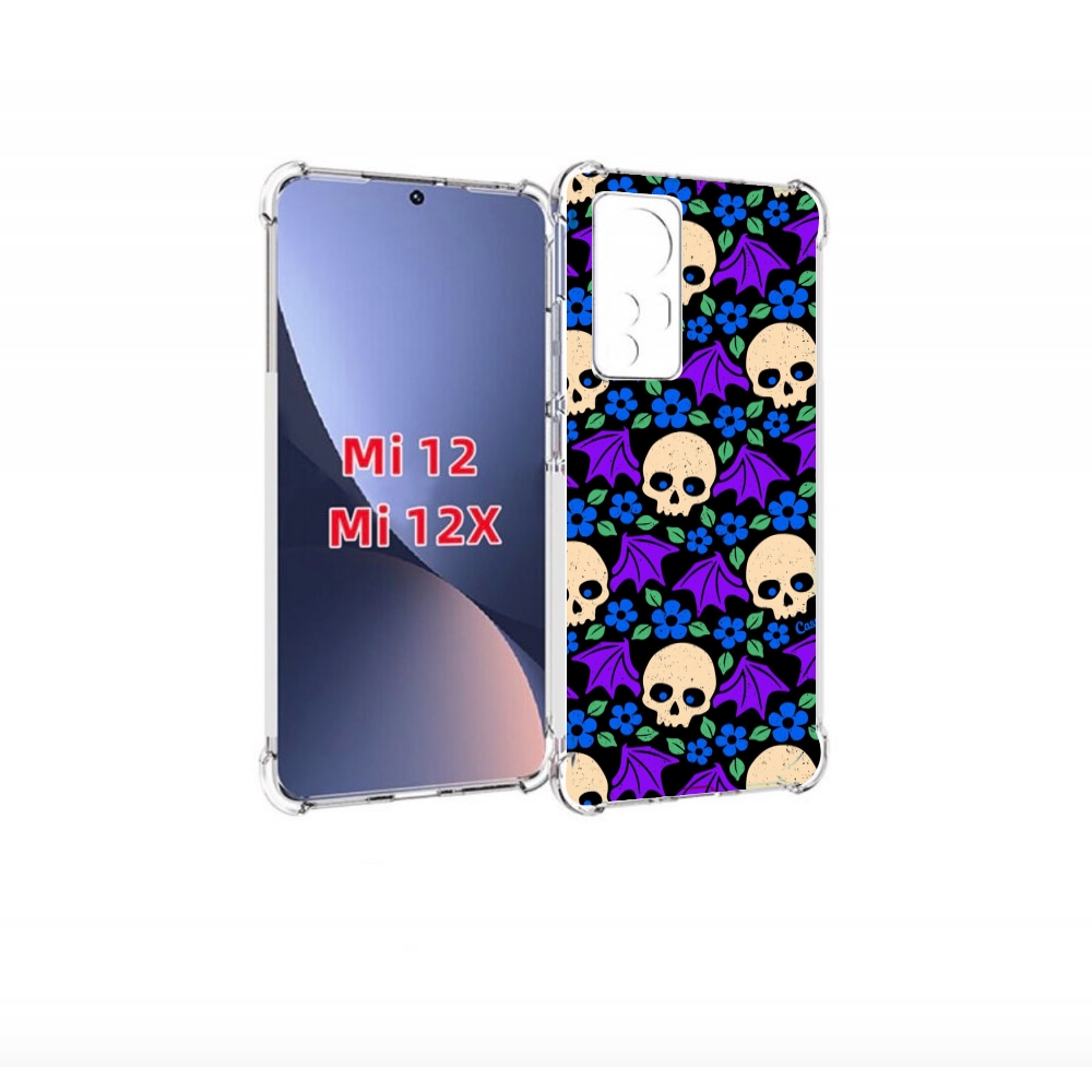

Чехол бампер MyPads крылатые черепа для Xiaomi 12., Прозрачный, Tocco