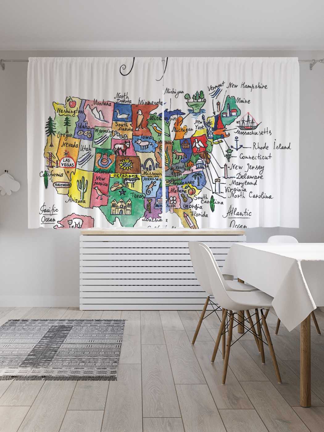 

Классические шторы JoyArty "Картография Америки", серия Oxford DeLux, 2 полотна 145x180 см, Картография Америки