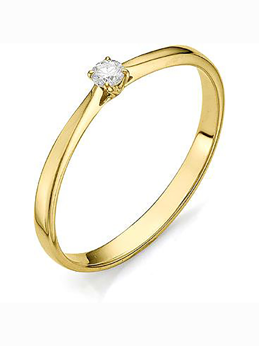 

Кольцо с бриллиантом из желтого золота р. 15 Алкор 12066-300, 12066-300