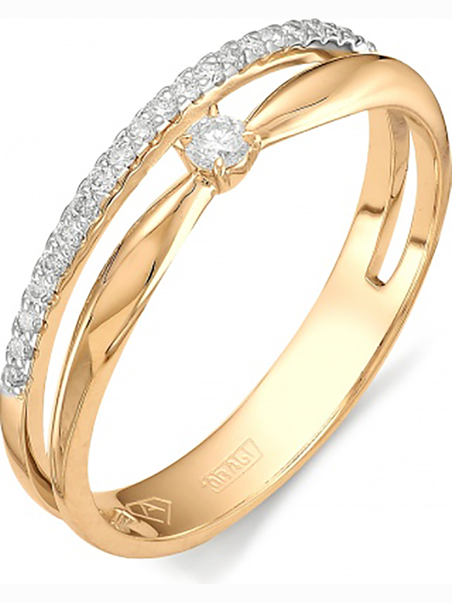 

Кольцо с бриллиантом из красного золота р. 18,5 Алкор 11577-100, 11577-100