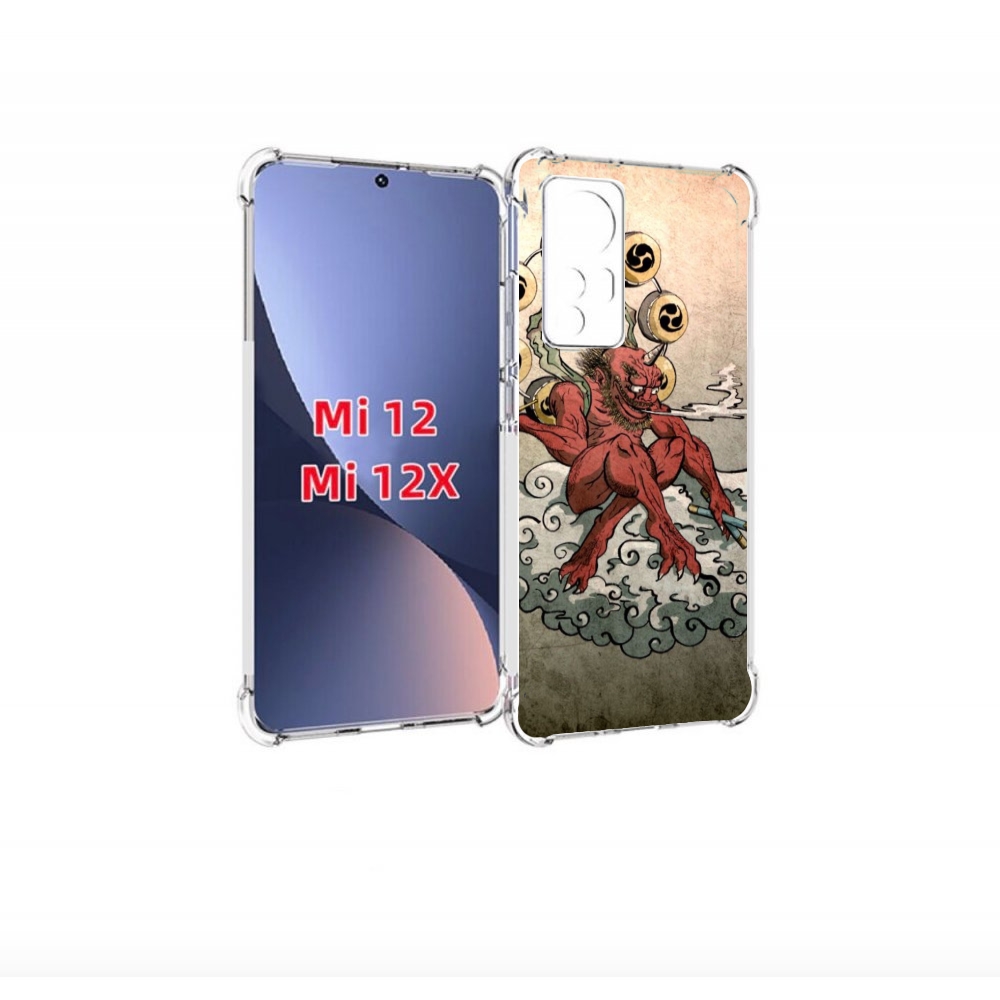 

Чехол бампер MyPads красный чертик на облаке для Xiaomi 12., Прозрачный, Tocco