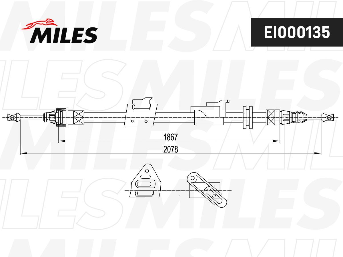 

Трос Стояночного Тормоза Ford Galaxy 07-/Mondeo 06-/S-Max 07- Левый Ei000135 Miles Ei00013, EI000135