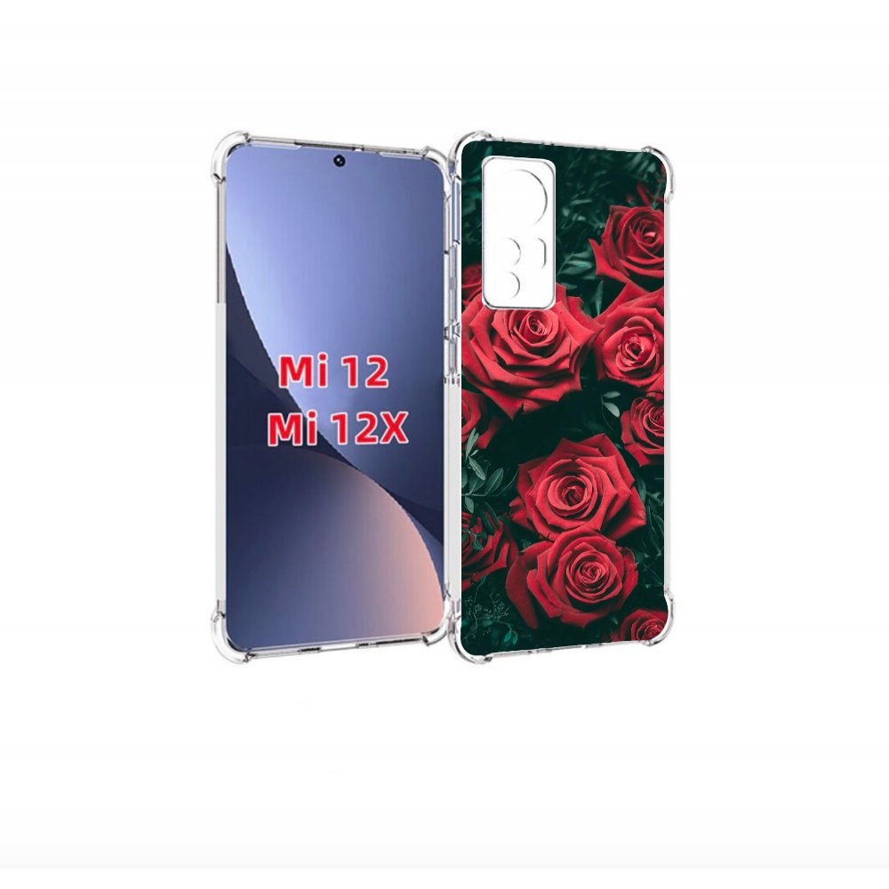 

Чехол бампер MyPads красные-бархатные-розы для Xiaomi 12., Прозрачный, Tocco