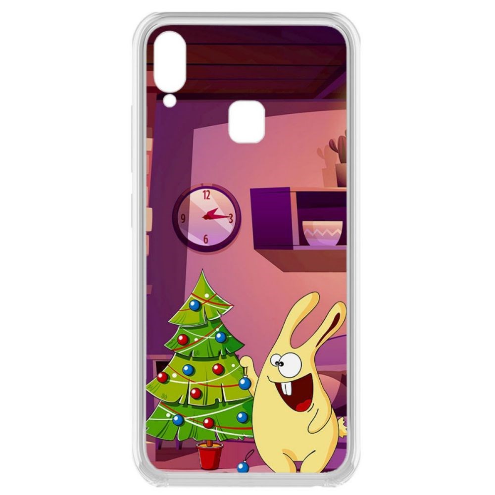 

Чехол-накладка Krutoff Clear Case Кролик для Vivo Y91, Прозрачный