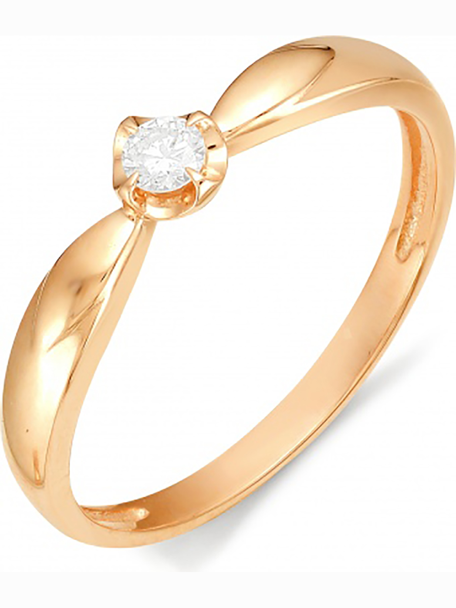 

Кольцо с бриллиантом из красного золота р. 18,5 Алкор 11706-100, 11706-100