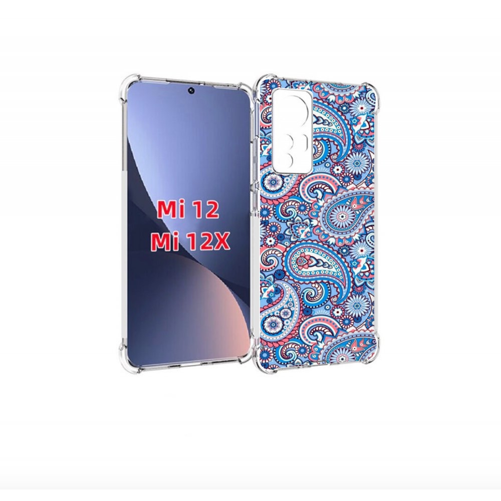 

Чехол бампер MyPads красивый голубой арнамент для Xiaomi 12., Прозрачный, Tocco