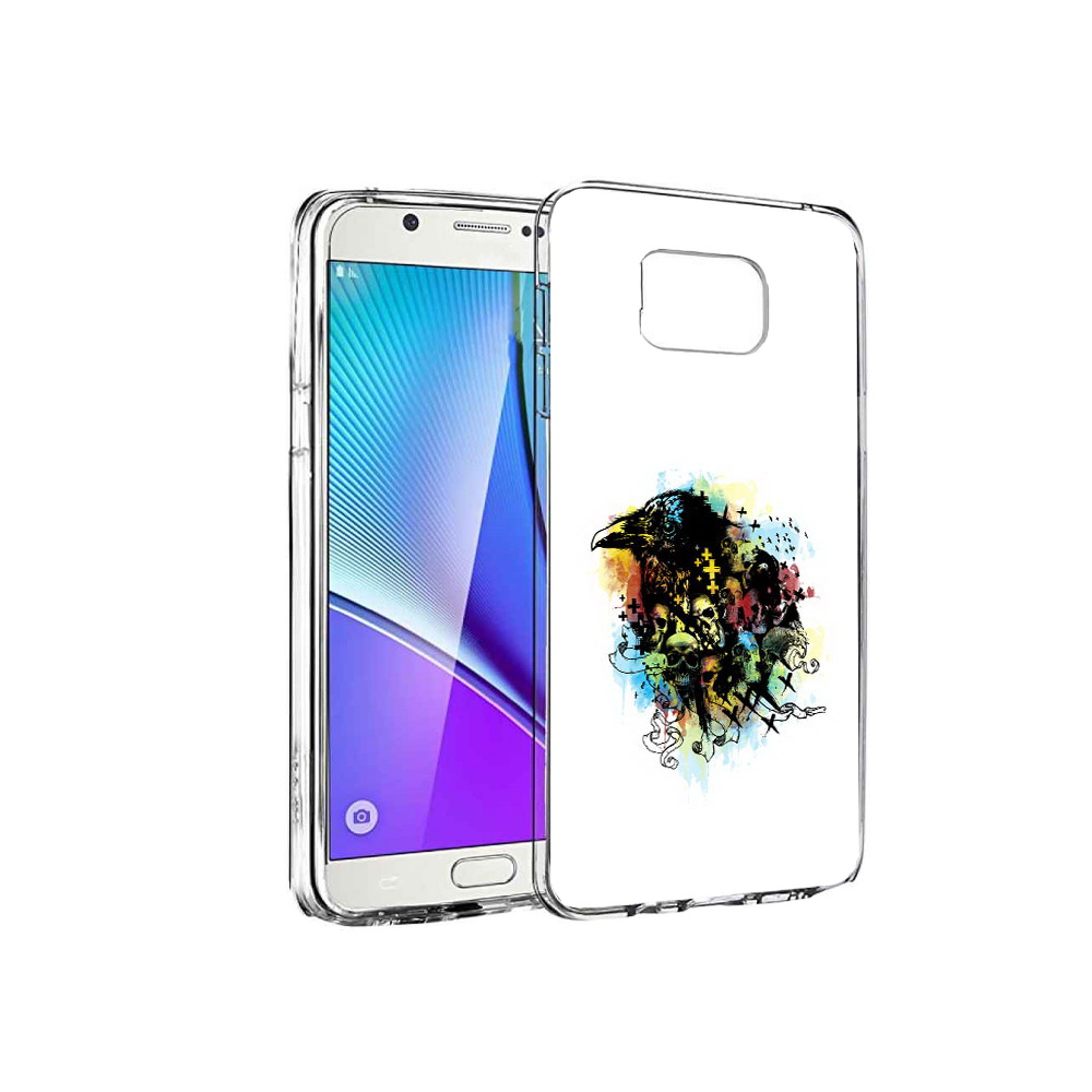 

Чехол MyPads Tocco для Samsung Galaxy Note 5 ворон и черепа, Прозрачный, Tocco