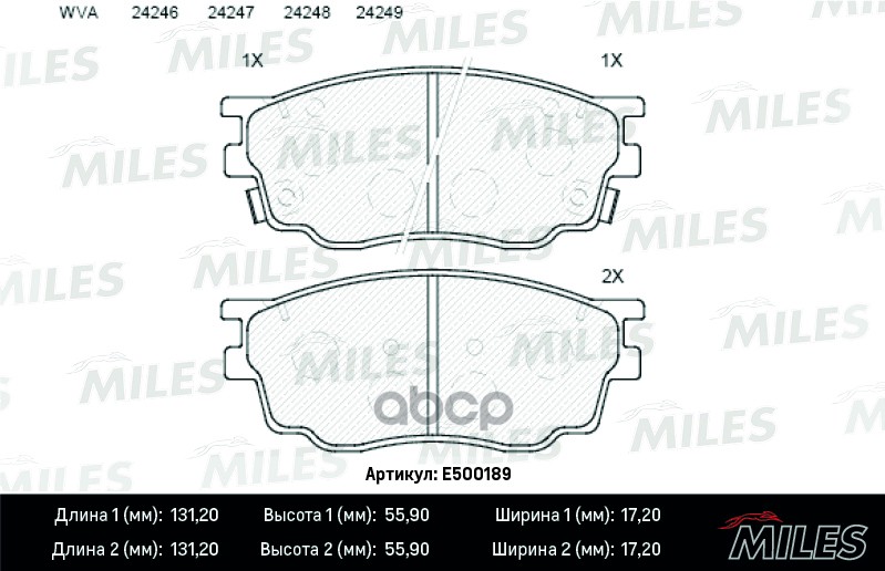 

Колодки Тормозные Mazda 6 1.8 02- Передние Ceramic Miles e500189, E500189