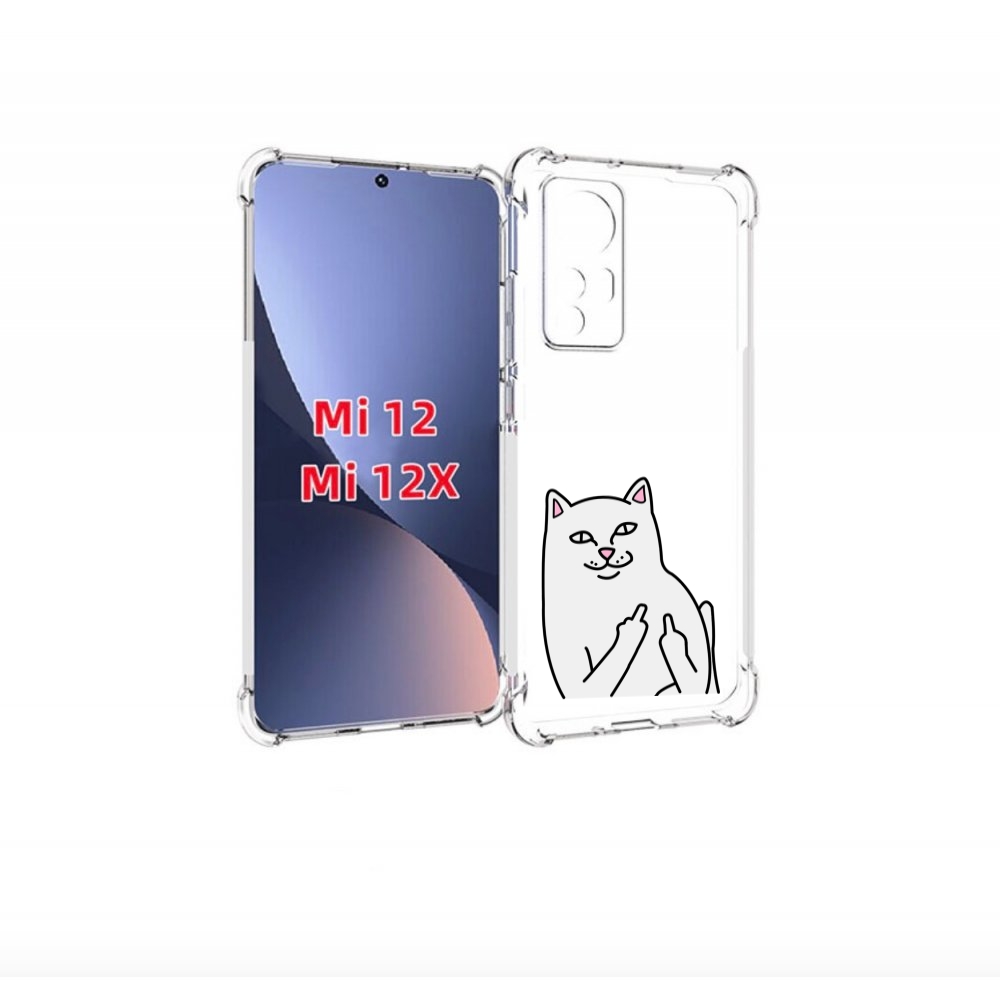 Чехол бампер MyPads котяра для Xiaomi 12/Xiaomi 12X противоударный
