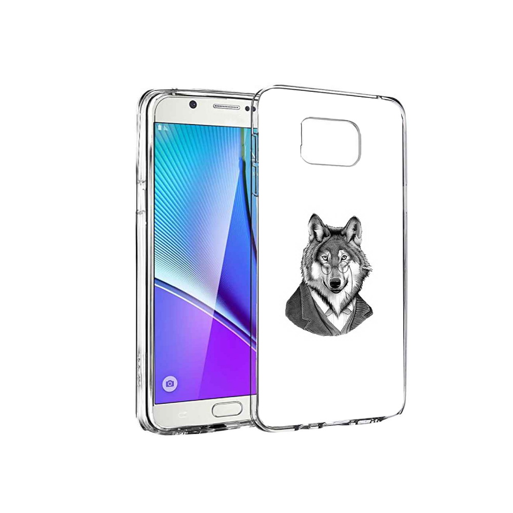 Чехол MyPads Tocco для Samsung Galaxy Note 5 волк в пиджаке