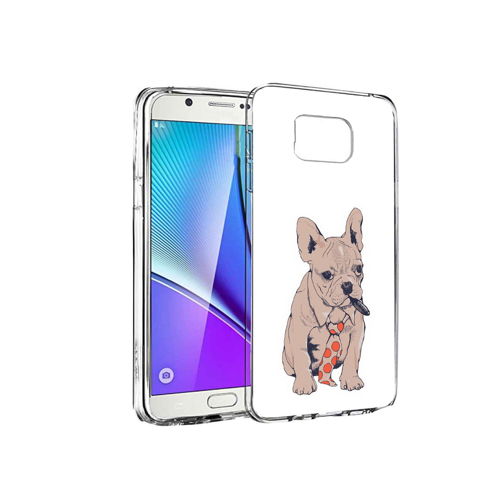 

Чехол MyPads Tocco для Samsung Galaxy Note 5 бульдог с сигарой, Прозрачный, Tocco