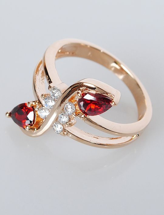 

Кольцо из бижутерного сплава р.  Lotus Jewelry 3027R-13gn, гранат/циркон, 3027R-13gn